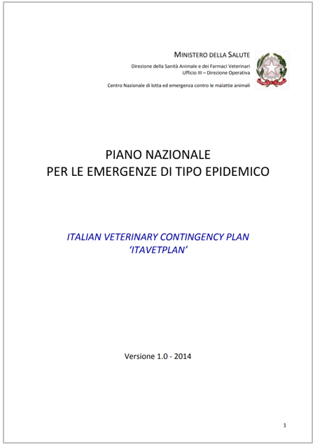 Piano nazionale emergenze epidemiche