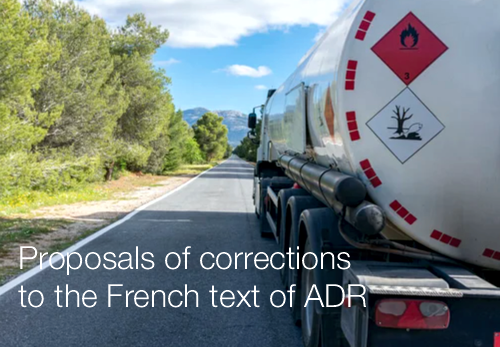 Proposals of corrections to the French text of ADR