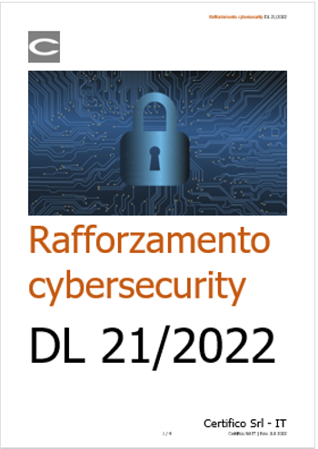 Rafforzamento cybersecurity DL 21 2022