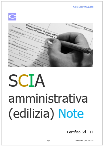 SCIA amministrativa  edilizia    Note