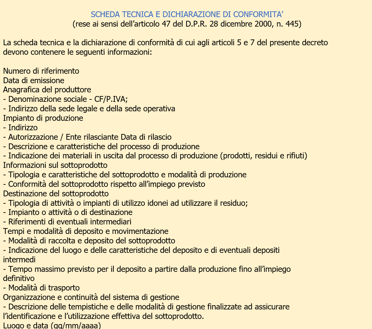 Scheda tecnica sottoprodotto   Immagine 1