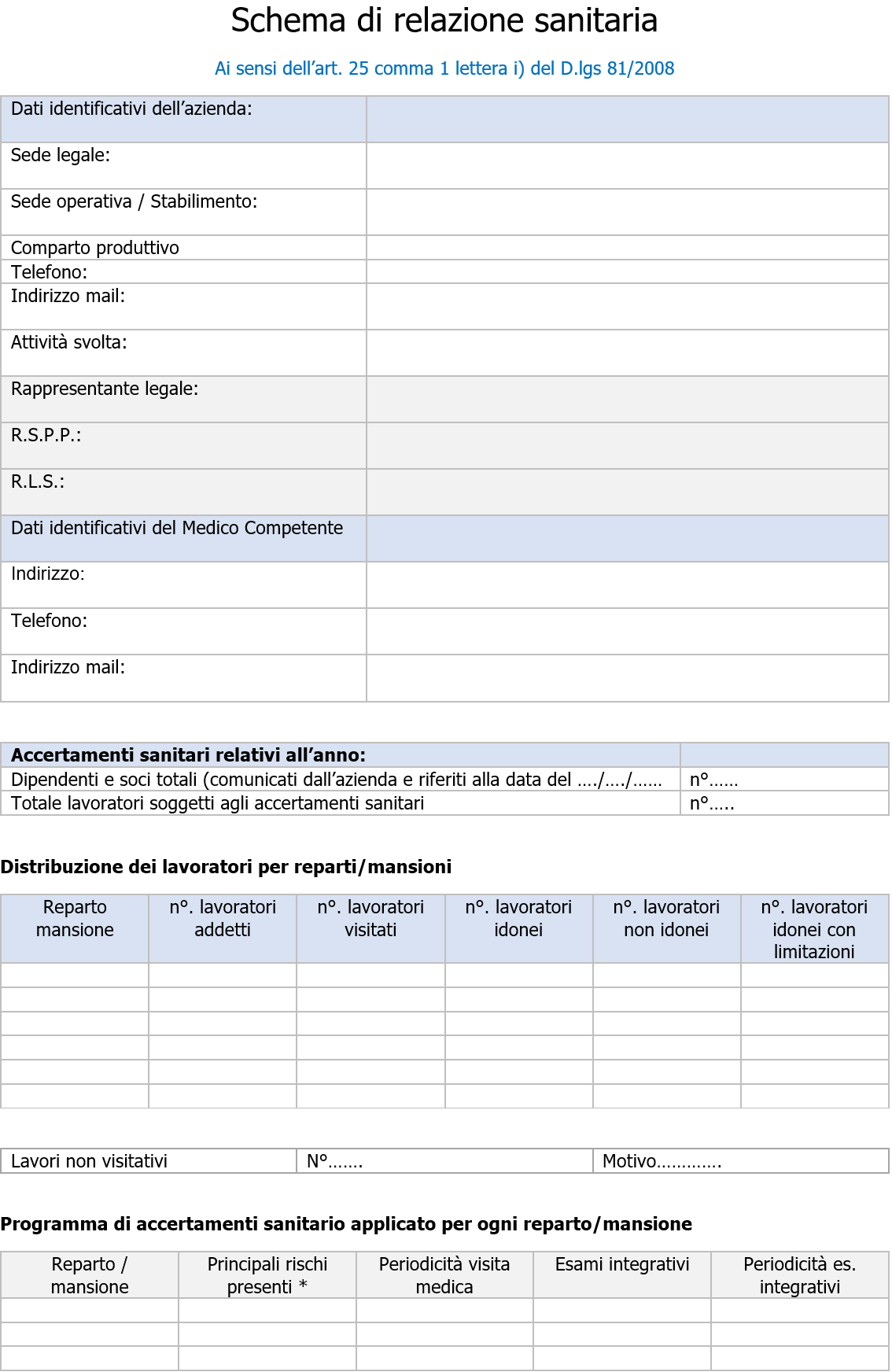 Schema Relazione annuale medico competente   Immagine 1