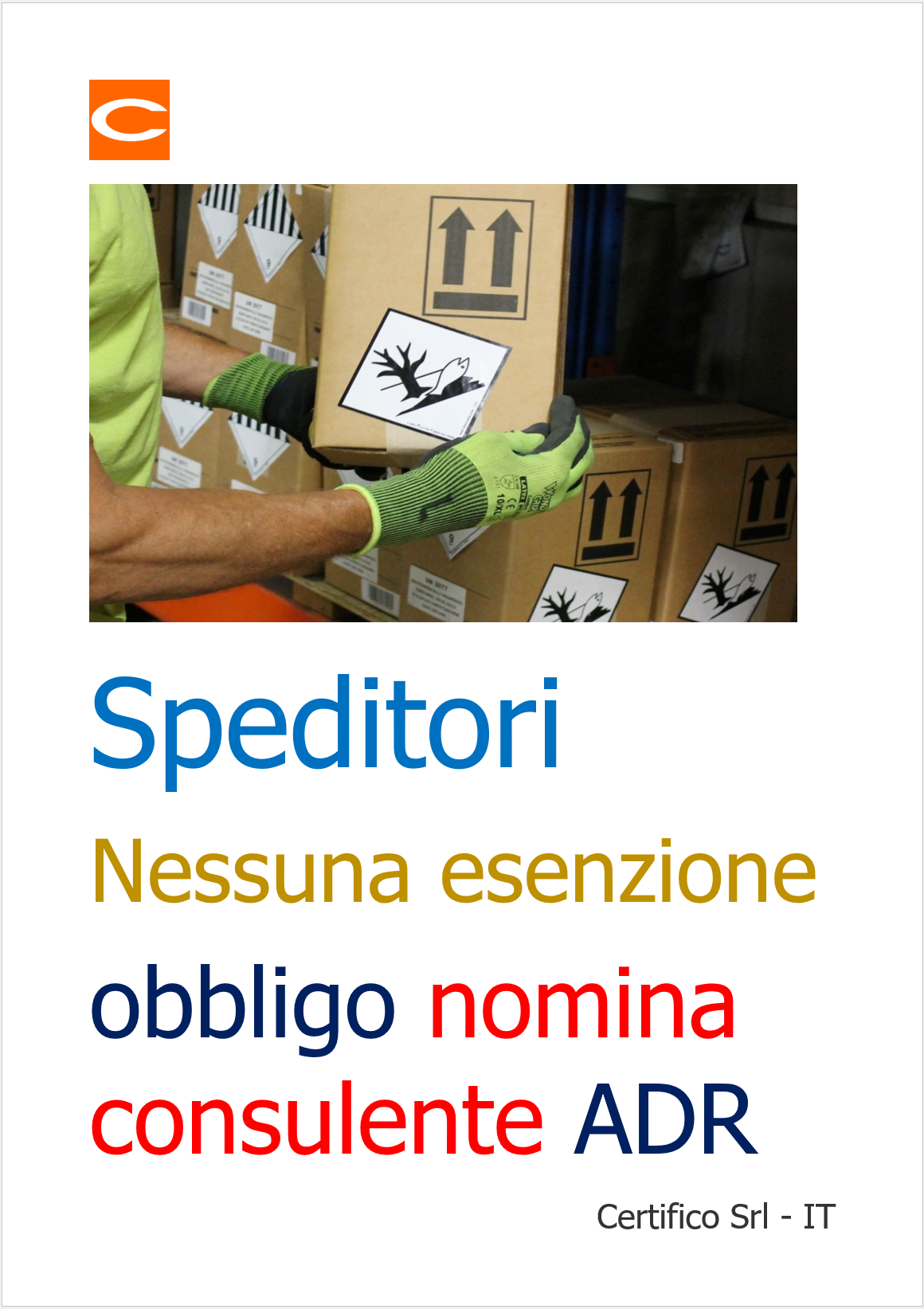 Speditori   nessuna esenzione obbligo nomina consulente ADR