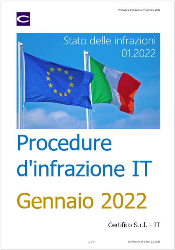 Stato Procedure Infrazione 01 2022