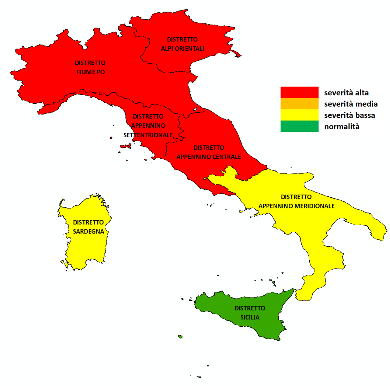 Stato di severit  idrica a scala nazionale al 04 08 2022