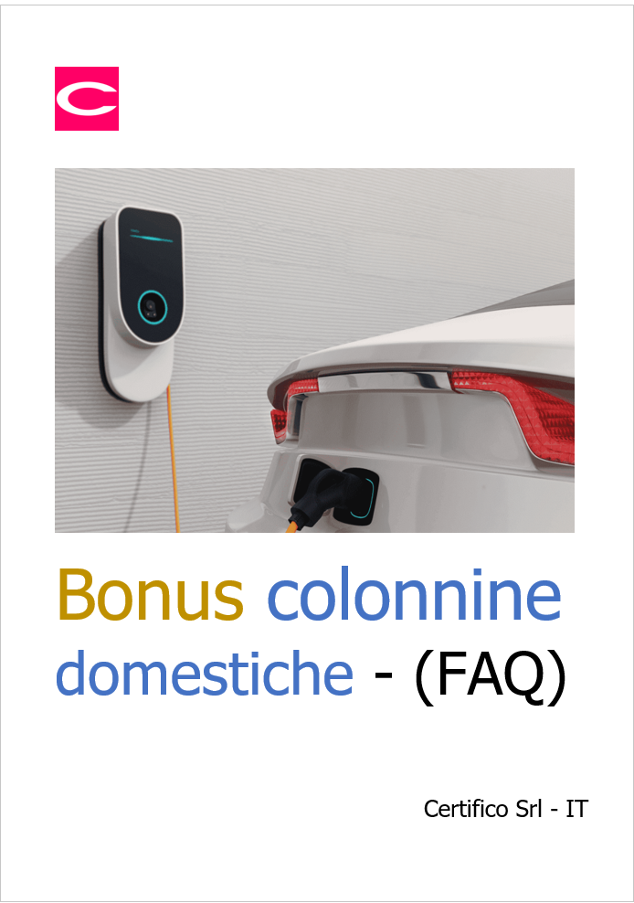 Bonus colonnine domestiche   FAQ