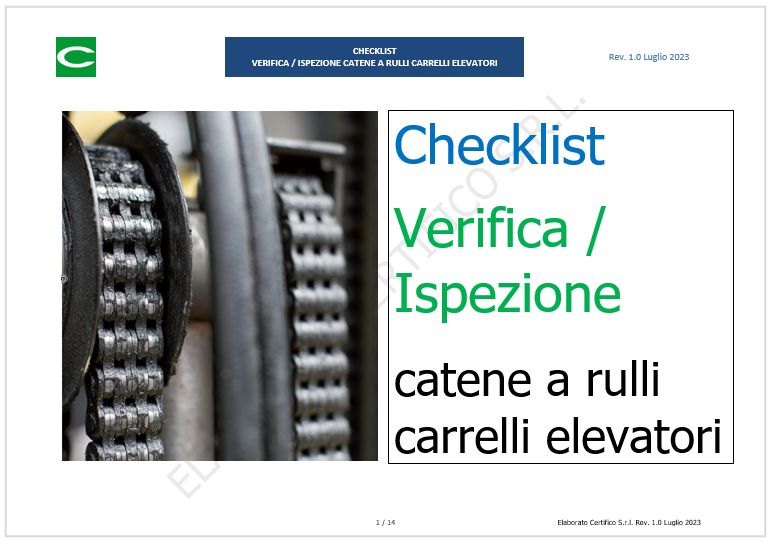 Checklist verifica   ispezione   manutenzioine catene a rulli carrelli elevatori