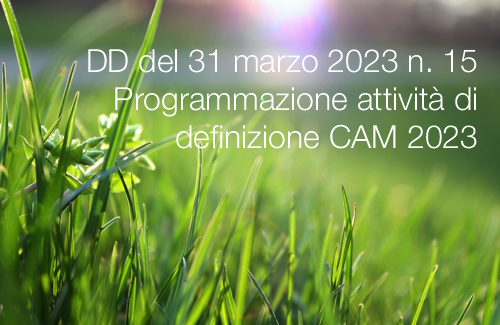 DD del 31 marzo 2023 n  15   Programmazione attivit  di definizione CAM 2023