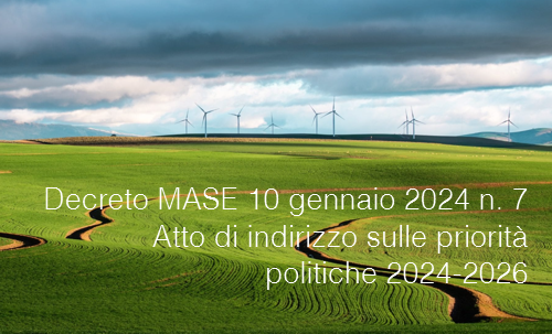 Decreto MASE 10 gennaio 2024 n  7   Atto di indirizzo sulle priorit  politiche 2024 2026