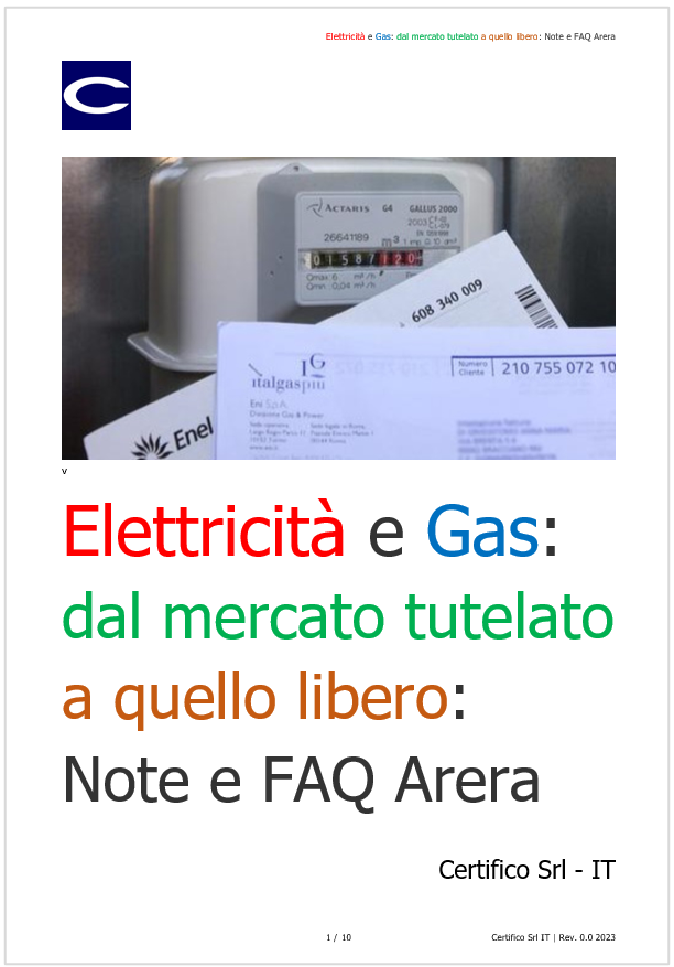 Elettricit  e Gas   dal mercato tutelato a quello libero   Note e FAQ Arera