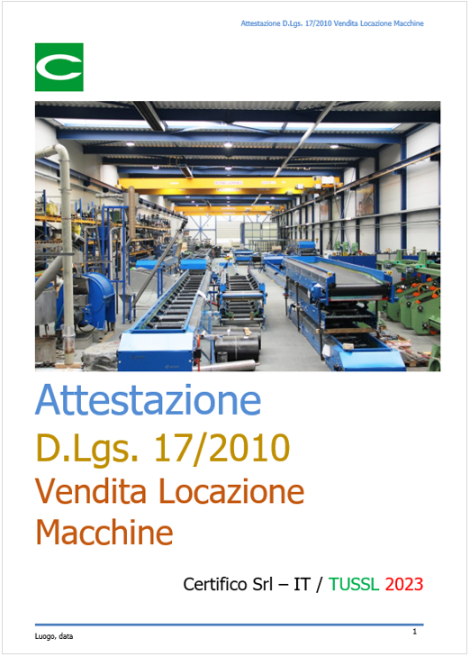 ID 551 Attestazione macchine