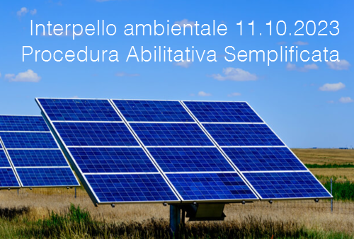 Interpello ambientale 11 10 2023   Procedura Abilitativa Semplificata