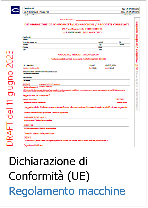 Modello Dichiarazione di Cond formit UE Regolamento macchine 2023 Draft 11 06 2023 Modello Dichiarazione di Cond formit UE Regolamento macchine 2023 Draft 11 06 2023