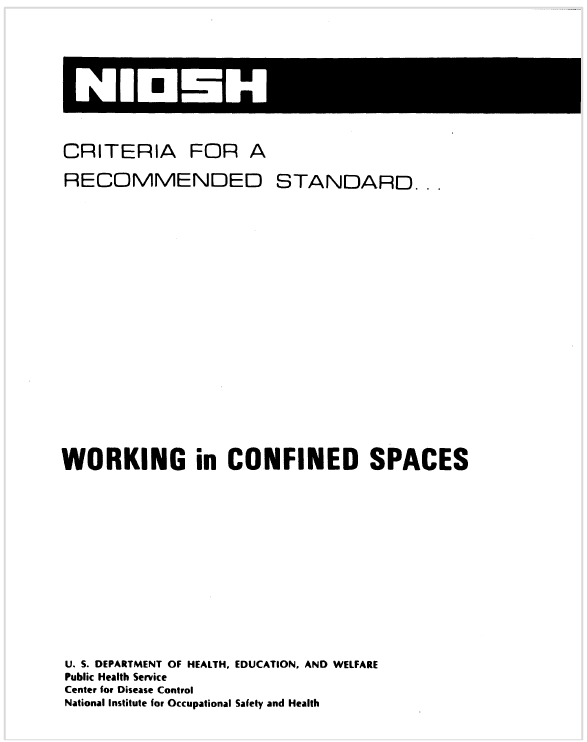 NIOSH No 80 106 Working in Confinated Spaces 1979