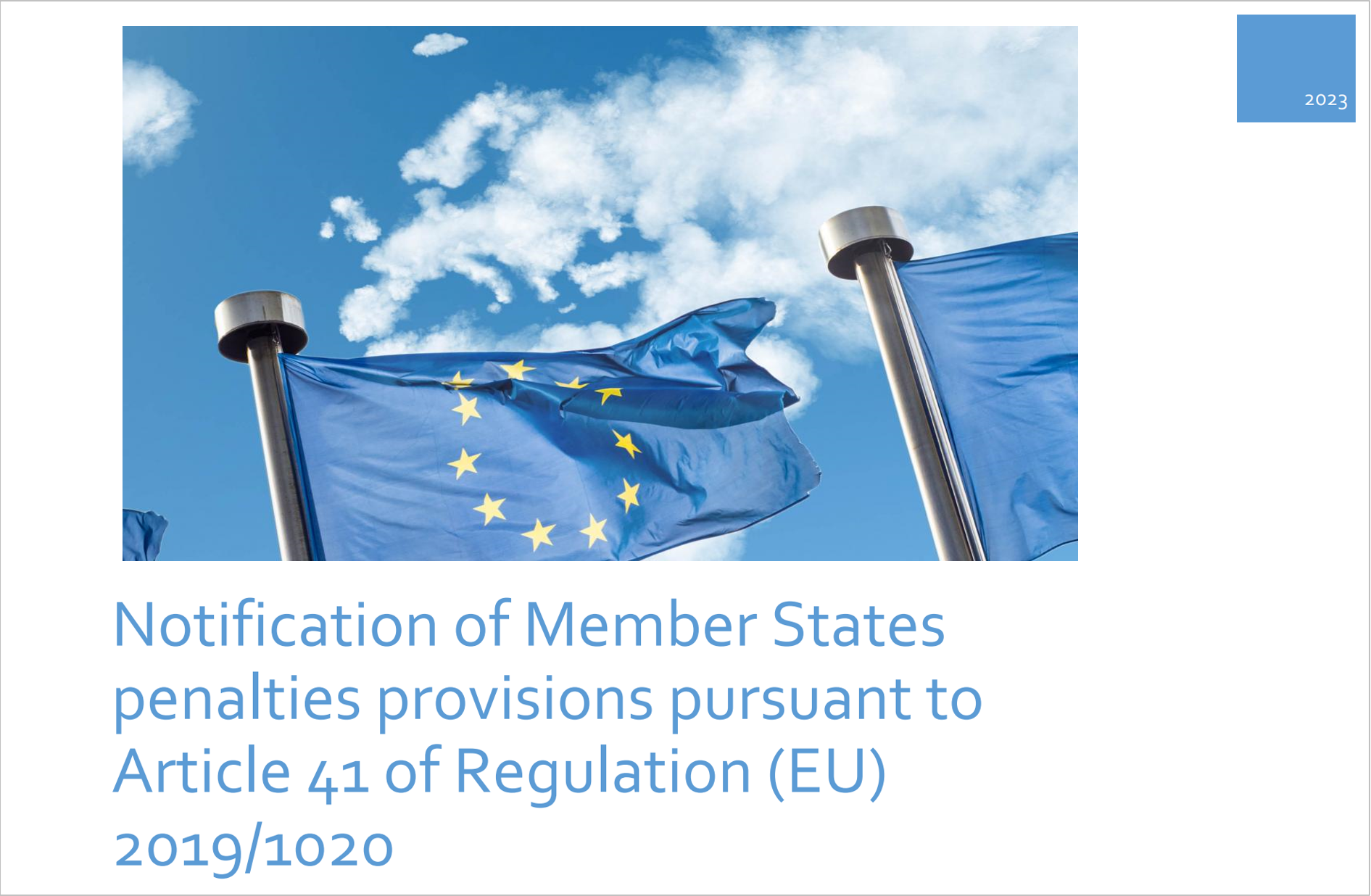 Notifica degli Stati membri sanzioni art  41 Regolamento  UE  2019 1020