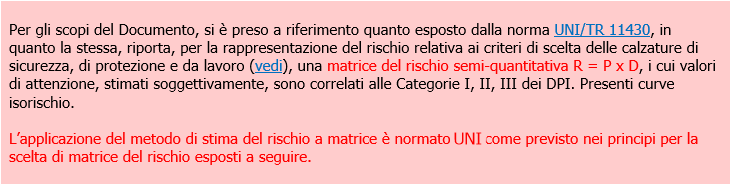 Stima del rischio   scelta matrici del rischio Box 13