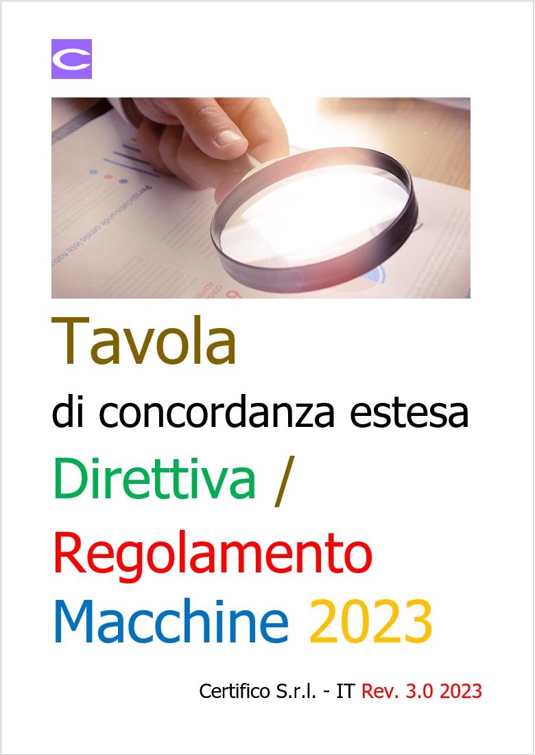 Tavola di concordanza estesa   Direttiva   Regolamento macchine 2023