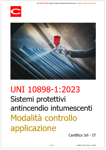 UNI 10898 1 2023 Sistemi protettivi antincendio vernici intumescenti