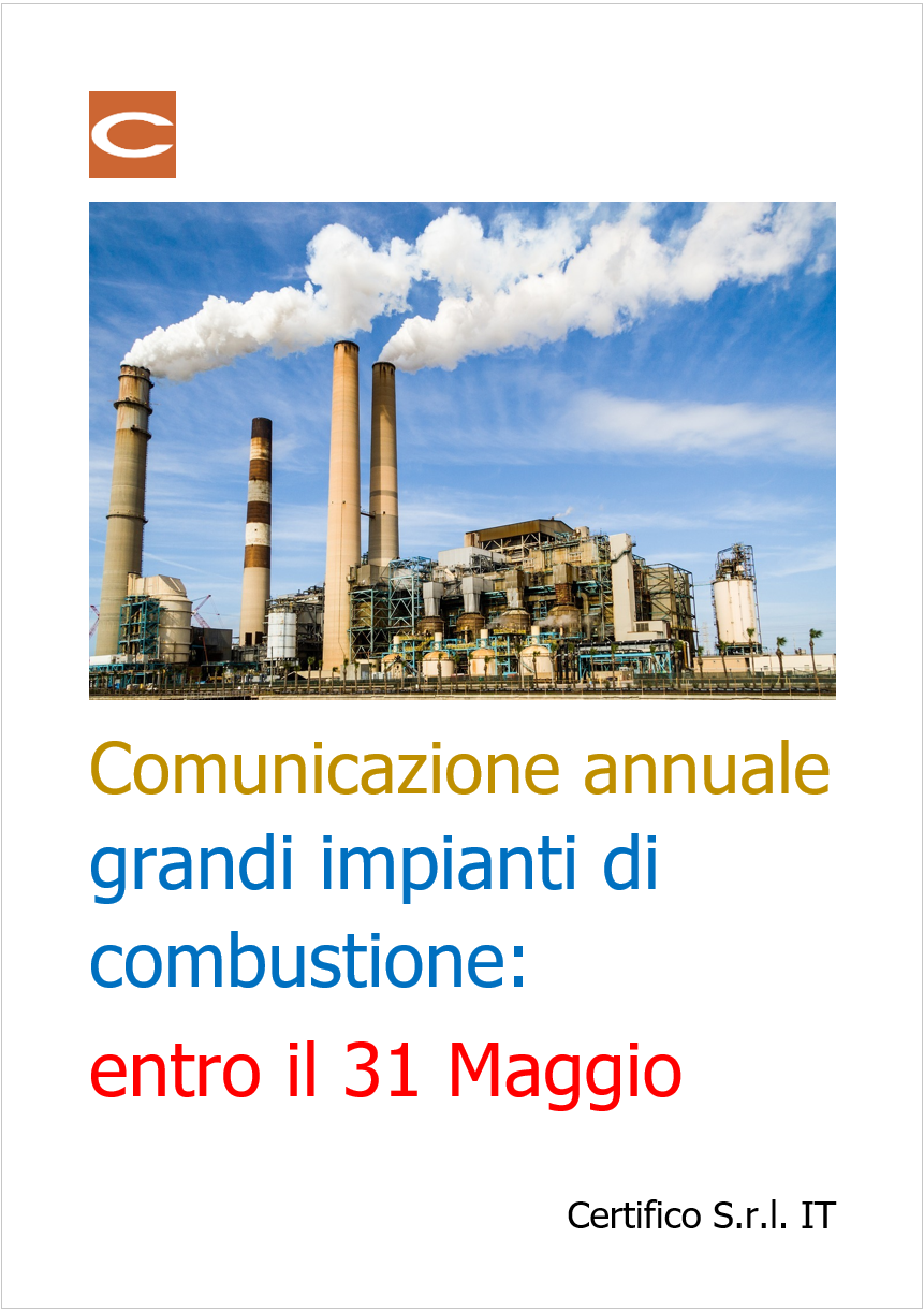 Comunicazione annuale grandi impianti di combustione