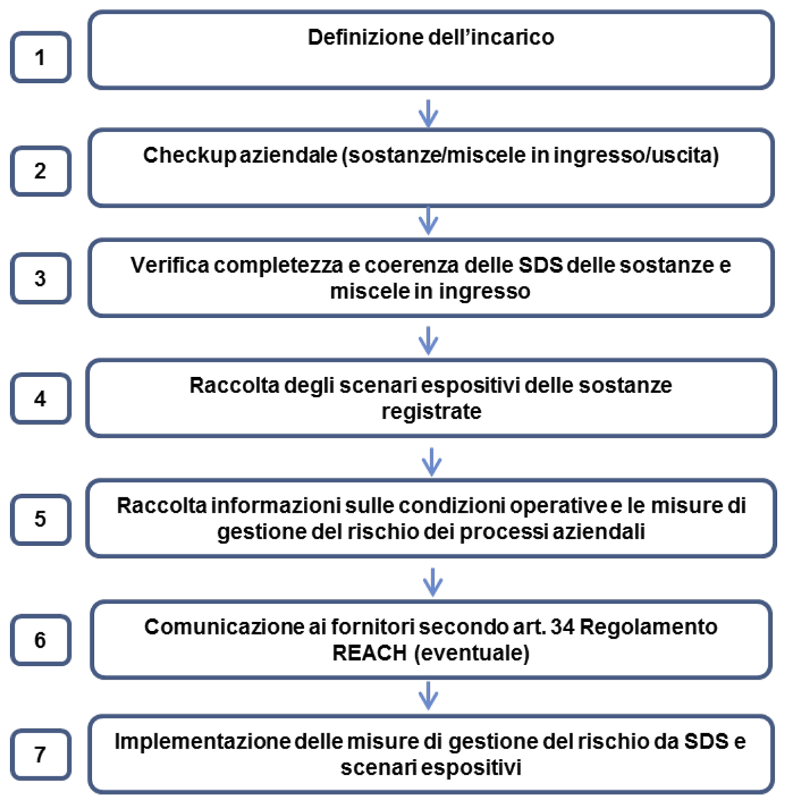 Figura 1   Processo di verifica SDS di sostanze e miscele provenienti da fornitori basati nell UE