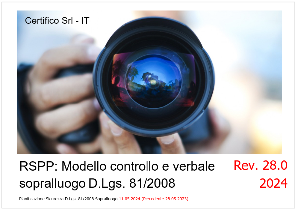 Modello controllo e verbale sopralluogo RSPP 2024 Modello controllo e verbale sopralluogo RSPP 2024