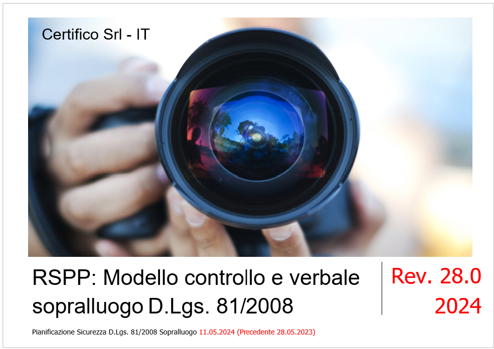 Modello controllo e verbale sopralluogo RSPP 2024