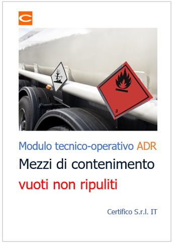 Modulo tecnico operativo relativo ai mezzi di contenimento vuoti non ripuliti   ADR