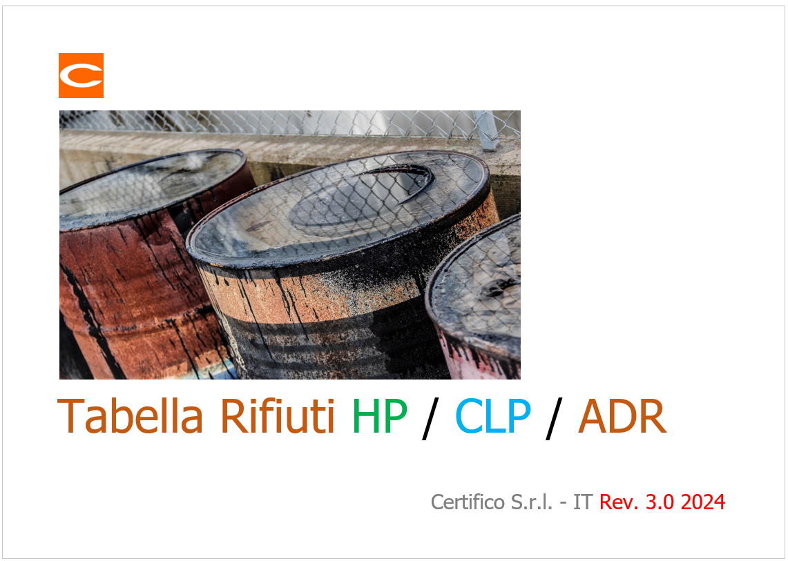 Tabella rifiuti ADR 2024 Tabella rifiuti ADR 2024