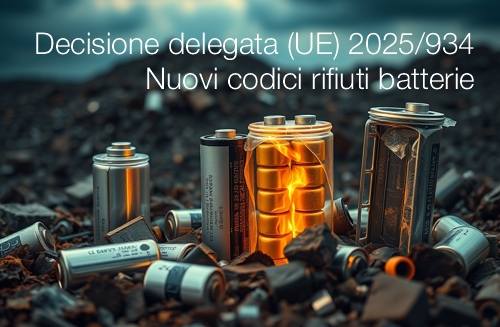 Decisione delegata  UE  2025 934 Nuovi codici sui rifiuti correlati alle batterie