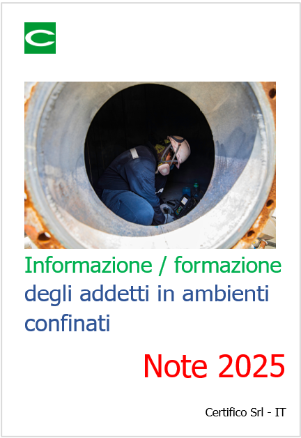 Informazione e formazione degli addetti in ambienti confinati   Note 2025