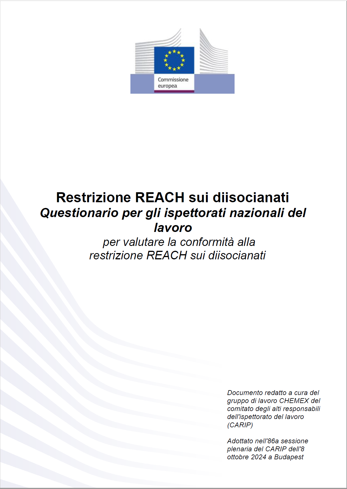 Questionario per gli ispettorati nazionali del lavoro per valutare la conformit  alla restrizione REACH sui diisocianati