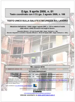 Dlgs 9 aprile 2008 n  81   maggio 2018