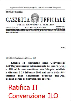 Ratifica convenzione ILO Ratifica convenzione ILO