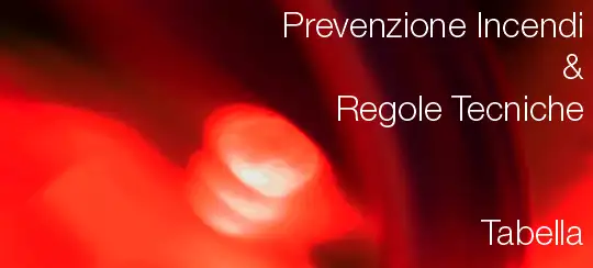 Tabella Prevenzione Incendi e Regole Tecniche Tabella Prevenzione Incendi e Regole Tecniche
