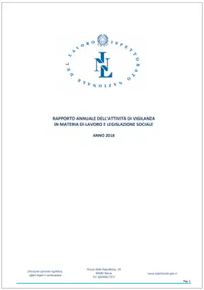 Rapporto annuale ispettorato nazionale del lavoro 2018
