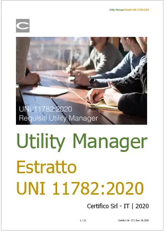 UNI 11782 2020 Utility manager UNI 11782 2020 Utility manager