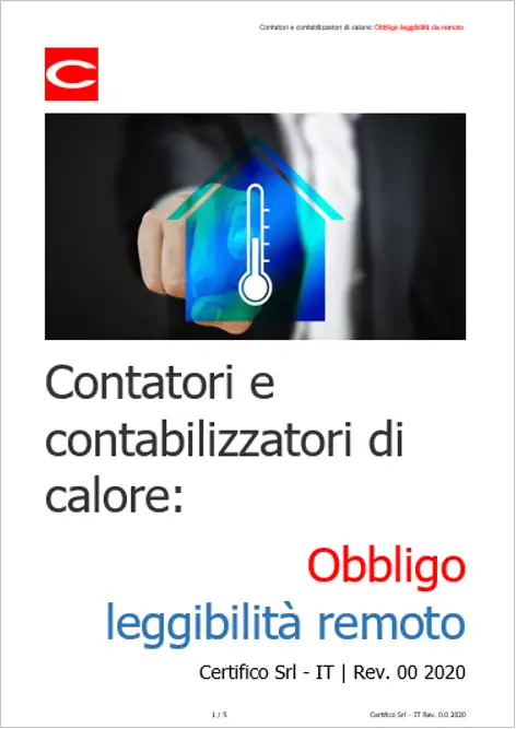 Obbligo leggibilit remoto Contatori contabilizzatori calore Obbligo leggibilit remoto Contatori contabilizzatori calore