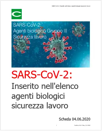 SARS CoV 2 agente biologico sicurezza lavoro Titolo X SARS CoV 2 agente biologico sicurezza lavoro Titolo X