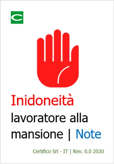 Inidoneita  lavoratore alla mansione   Note