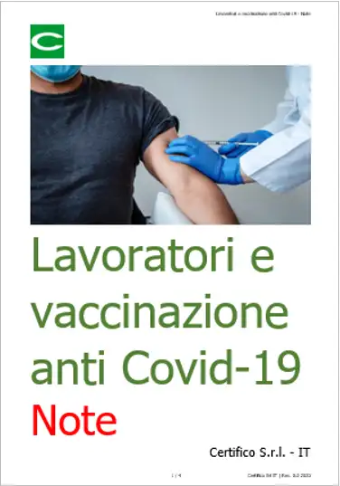 Lavoratori e vaccinazione anti Covid 19 Lavoratori e vaccinazione anti Covid 19