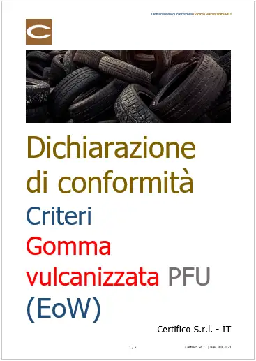 Dichiarazione di conformit  Gomma vulcanizzata