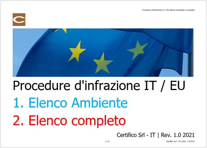 Procedure d infrazione IT al 13 03 2021 Procedure d infrazione IT al 13 03 2021
