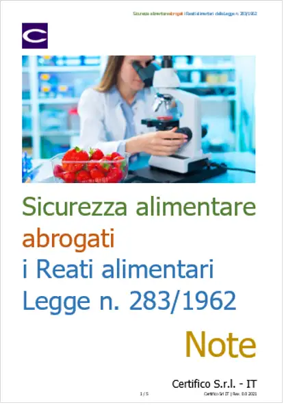 Sicurezza alimentare abrogati i Reati alimentari Legge n 283 1962 Sicurezza alimentare abrogati i Reati alimentari Legge n 283 1962