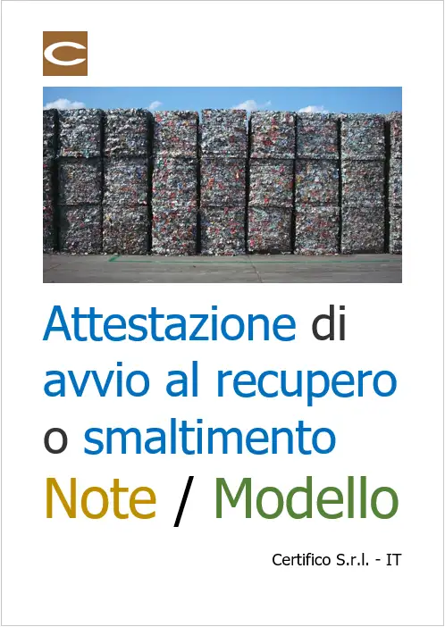 Attestazione di avvio al recupero o smaltimento 2021