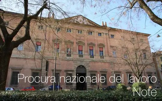 Procura nazionale del lavoro Note Procura nazionale del lavoro Note