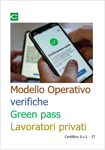 Cover Modello Operativo organizzazione verifiche Green pass Lavoratori privati Cover Modello Operativo organizzazione verifiche Green pass Lavoratori privati