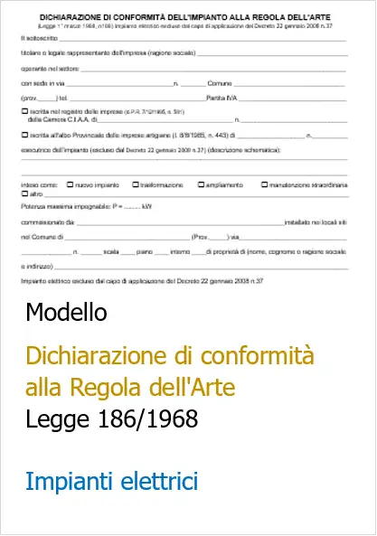 Dichiarazione di conformita alla Regola dell Arte Modello Dichiarazione di conformita alla Regola dell Arte Modello