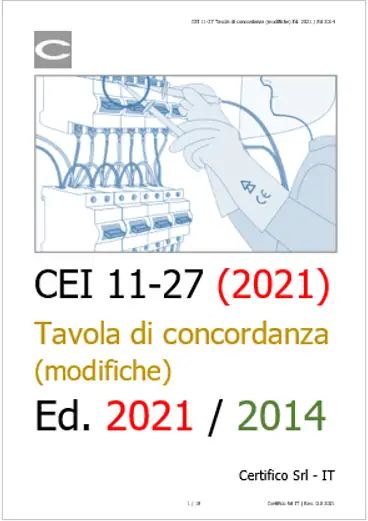 CEI 11 27 Tavola di concordanza  modifiche  Ed  2021   2012