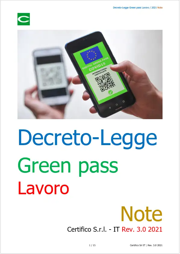 Decreto Legge green pass lavoro Rev 3 0 2021 Decreto Legge green pass lavoro Rev 3 0 2021