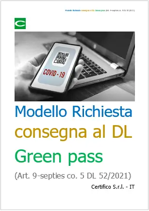 Modello richiesta consegna green pass DL Modello richiesta consegna green pass DL